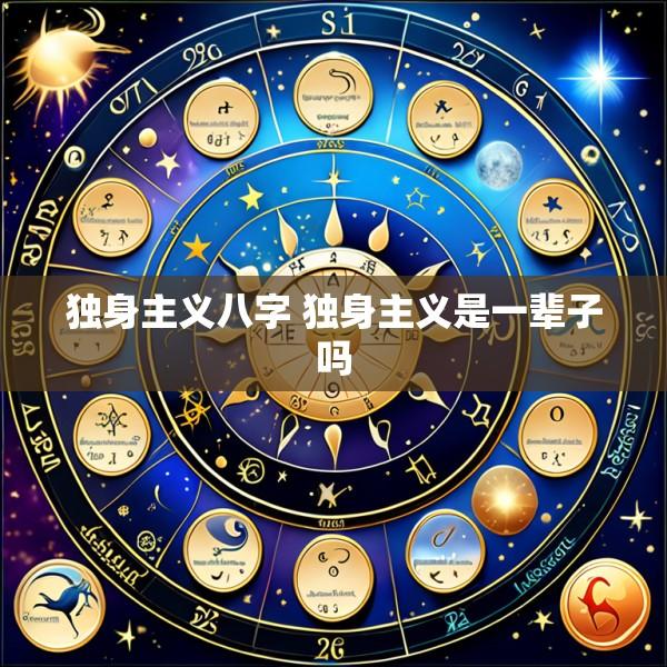 独身主义八字 独身主义是一辈子吗