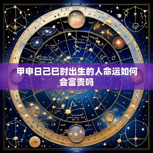 甲申日己巳时出生的人命运如何会富贵吗