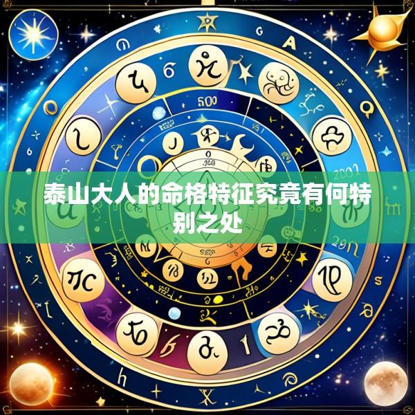 泰山大人的命格特征究竟有何特别之处