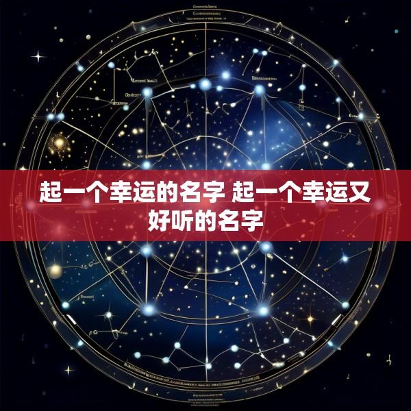 起一个幸运的名字 起一个幸运又好听的名字