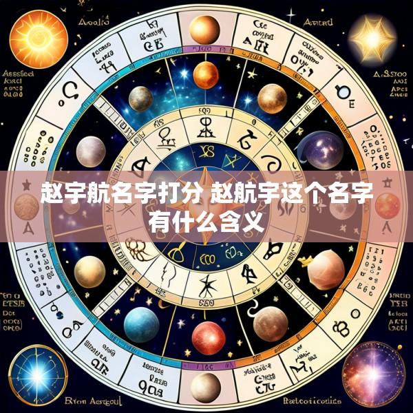 赵宇航名字打分 赵航宇这个名字有什么含义