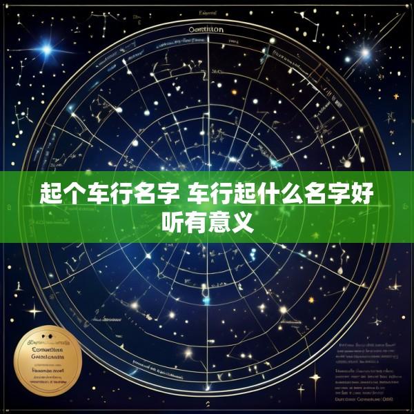 起个车行名字 车行起什么名字好听有意义