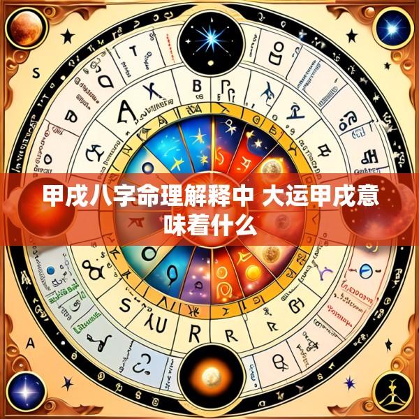 甲戌八字命理解释中 大运甲戌意味着什么