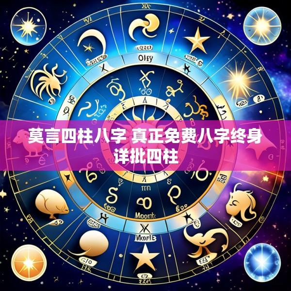 莫言四柱八字 真正免费八字终身详批四柱