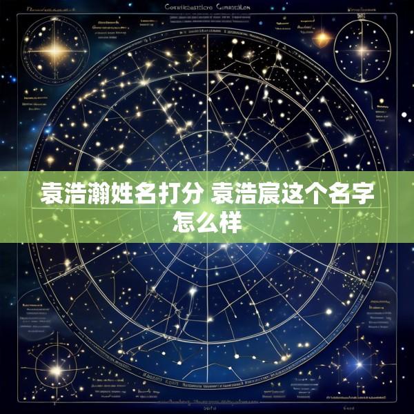 袁浩瀚姓名打分 袁浩宸这个名字怎么样
