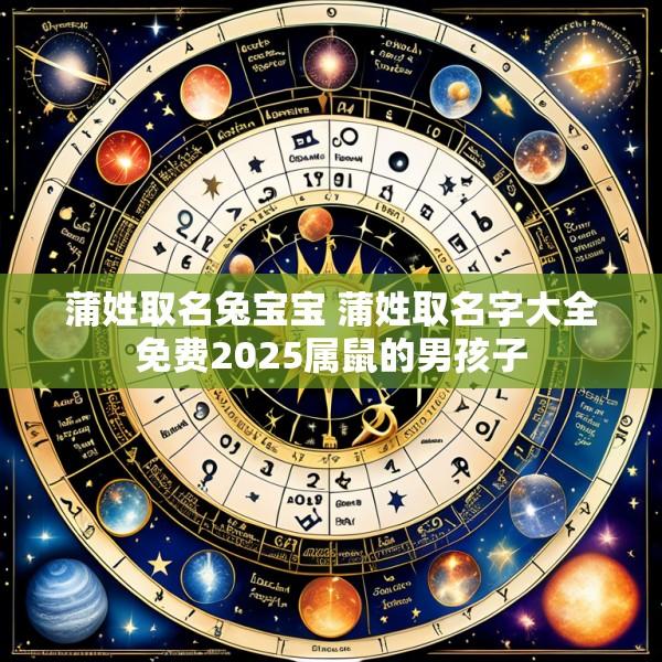蒲姓取名兔宝宝 蒲姓取名字大全免费2025属鼠的男孩子
