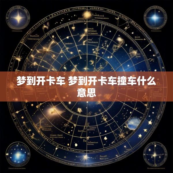 梦到开卡车 梦到开卡车撞车什么意思