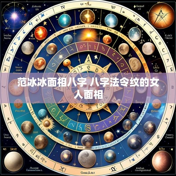 范冰冰面相八字 八字法令纹的女人面相