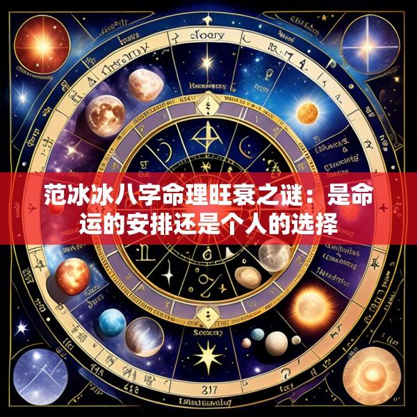 范冰冰八字命理旺衰之谜：是命运的安排还是个人的选择