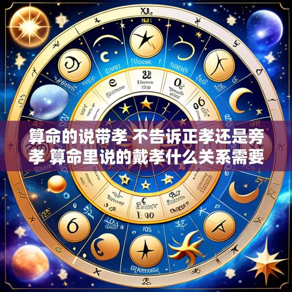 算命的说带孝 不告诉正孝还是旁孝 算命里说的戴孝什么关系需要戴孝