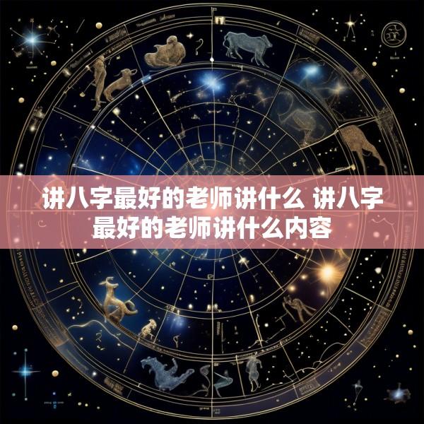 讲八字最好的老师讲什么 讲八字最好的老师讲什么内容