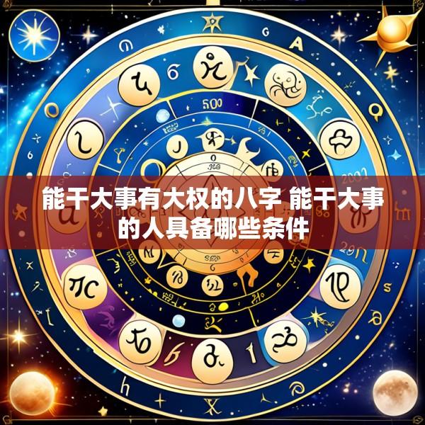 能干大事有大权的八字 能干大事的人具备哪些条件