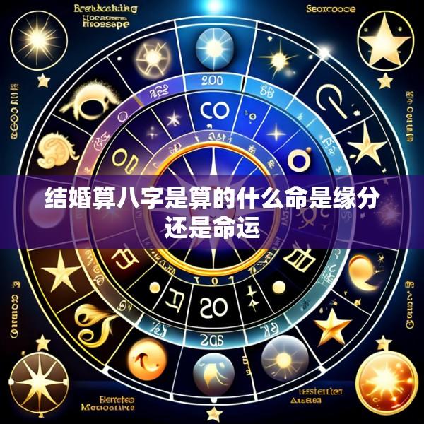 结婚算八字是算的什么命是缘分还是命运