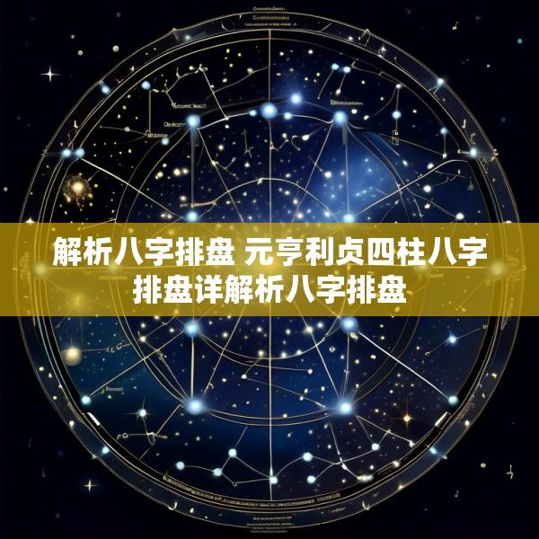 解析八字排盘 元亨利贞四柱八字排盘详解析八字排盘