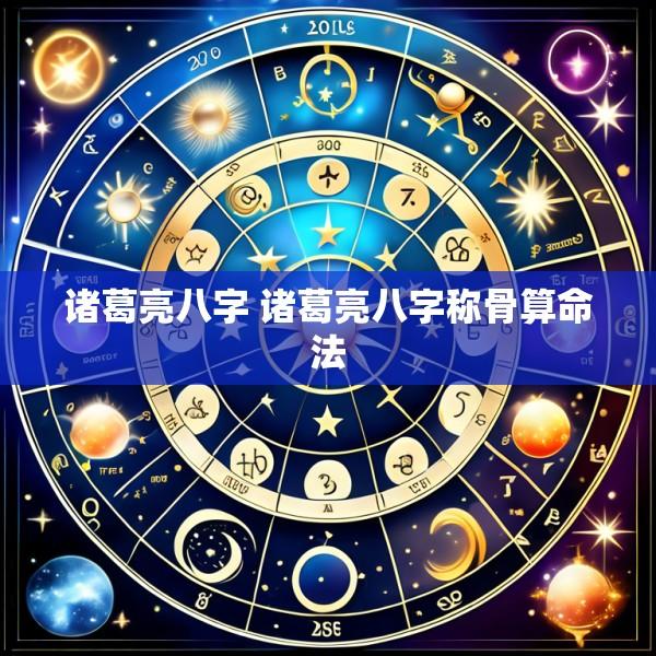 诸葛亮八字 诸葛亮八字称骨算命法