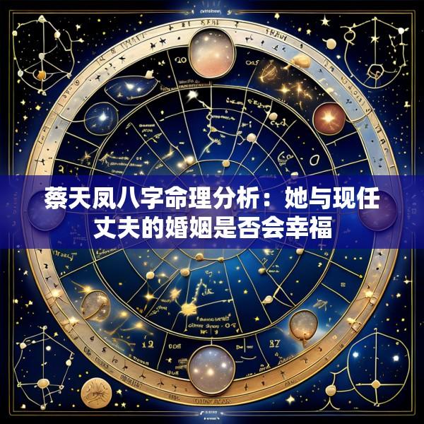 蔡天凤八字命理分析:她与现任丈夫的婚姻是否会幸福
