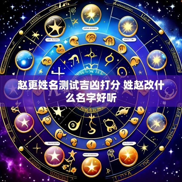 赵更姓名测试吉凶打分 姓赵改什么名字好听