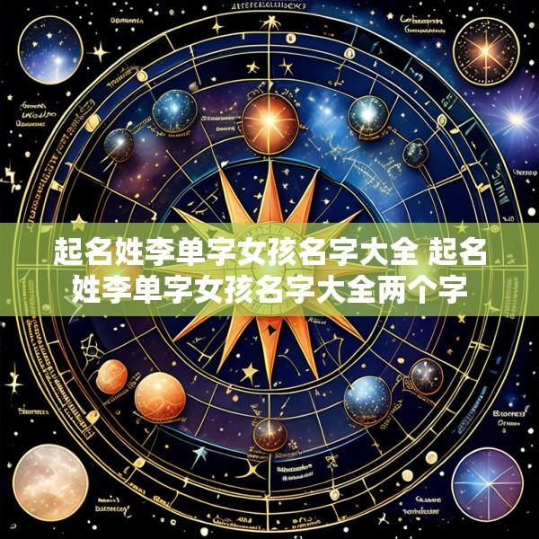 起名姓李单字女孩名字大全 起名姓李单字女孩名字大全两个字