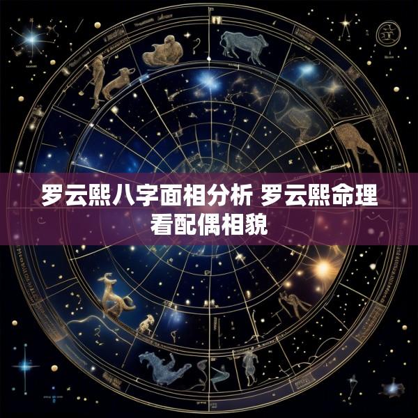 罗云熙八字面相分析 罗云熙命理看配偶相貌