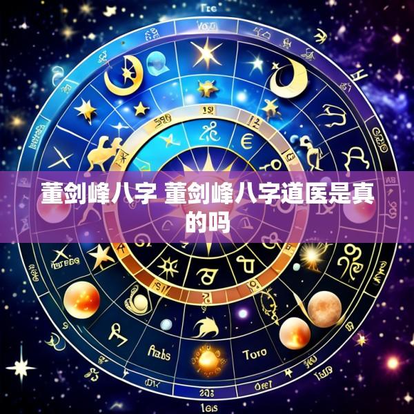 董剑峰八字 董剑峰八字道医是真的吗
