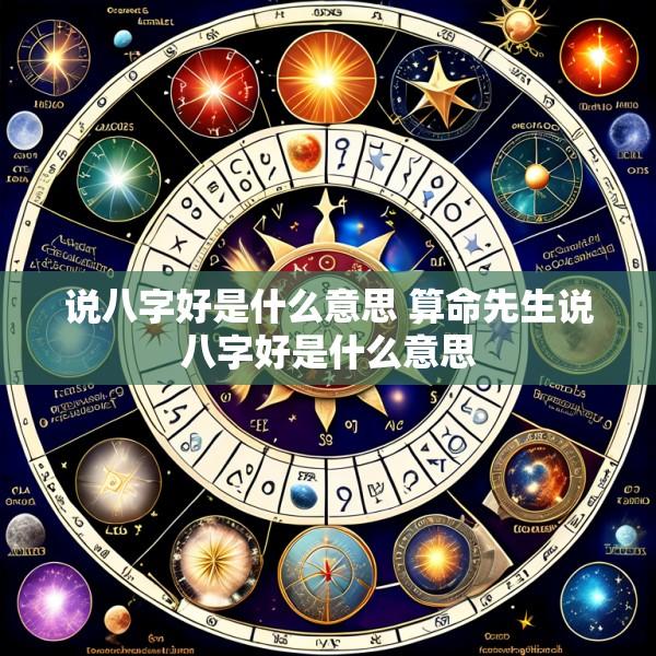 说八字好是什么意思 算命先生说八字好是什么意思