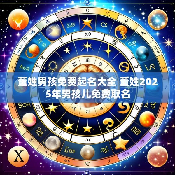 董姓男孩免费起名大全 董姓2025年男孩儿免费取名