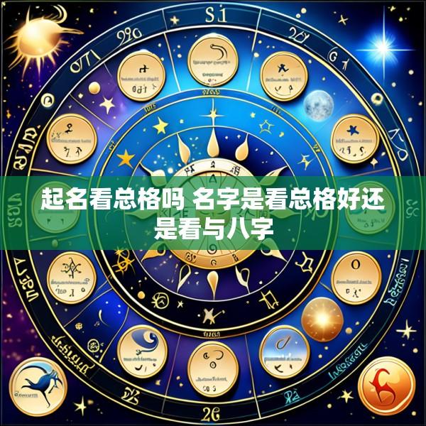 起名看总格吗 名字是看总格好还是看与八字