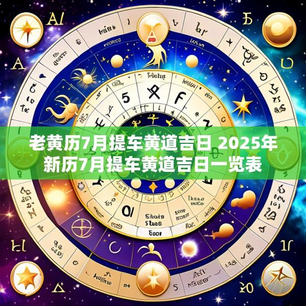 老黄历7月提车黄道吉日 2025年新历7月提车黄道吉日一览表