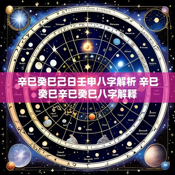 辛巳癸巳己日壬申八字解析 辛巳癸巳辛巳癸巳八字解释