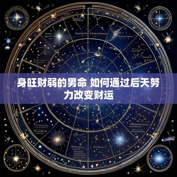 身旺财弱的男命 如何通过后天努力改变财运