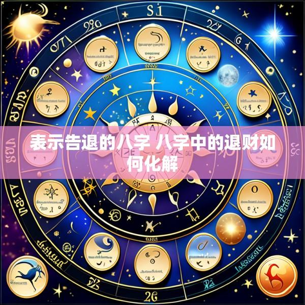 表示告退的八字 八字中的退财如何化解