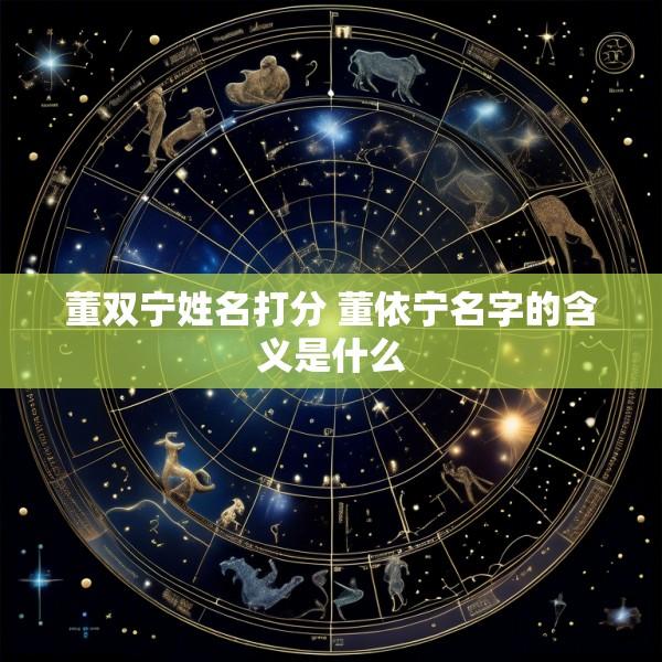 董双宁姓名打分 董依宁名字的含义是什么