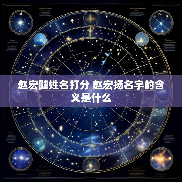 赵宏健姓名打分 赵宏扬名字的含义是什么