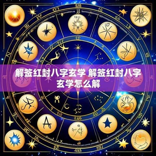 解签红封八字玄学 解签红封八字玄学怎么解