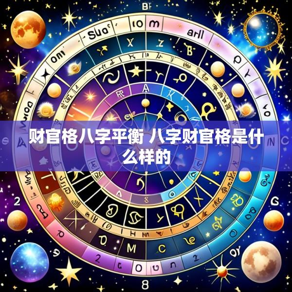 财官格八字平衡 八字财官格是什么样的