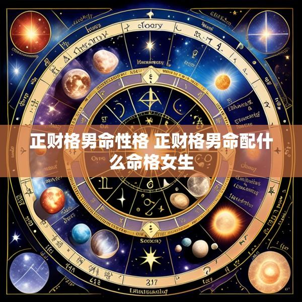 正财格男命性格 正财格男命配什么命格女生