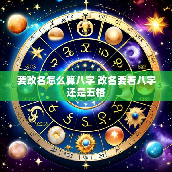 要改名怎么算八字 改名要看八字还是五格