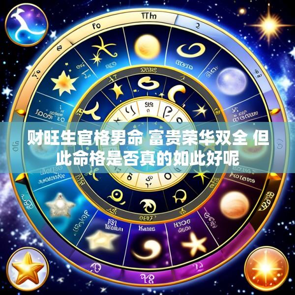财旺生官格男命 富贵荣华双全 但此命格是否真的如此好呢