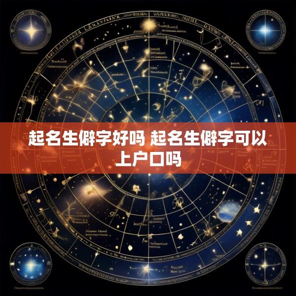 起名生僻字好吗 起名生僻字可以上户口吗