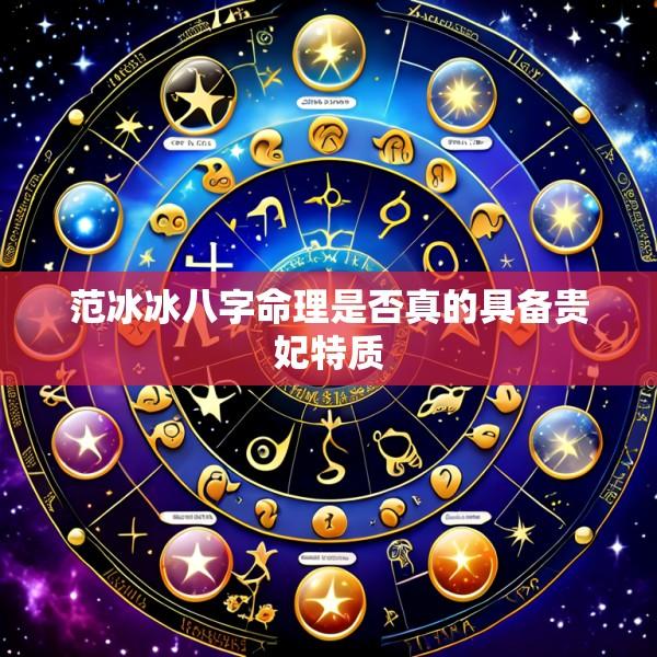 范冰冰八字命理是否真的具备贵妃特质