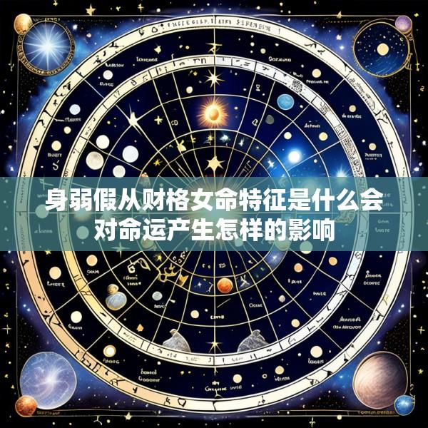 身弱假从财格女命特征是什么会对命运产生怎样的影响