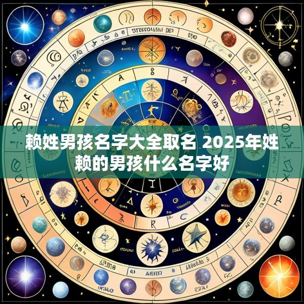 赖姓男孩名字大全取名 2025年姓赖的男孩什么名字好