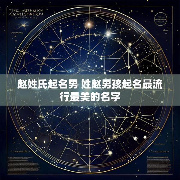 赵姓氏起名男 姓赵男孩起名最流行最美的名字
