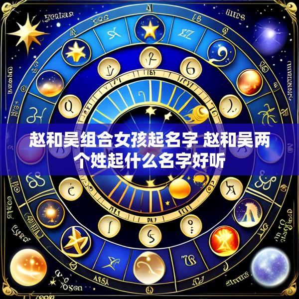 赵和吴组合女孩起名字 赵和吴两个姓起什么名字好听