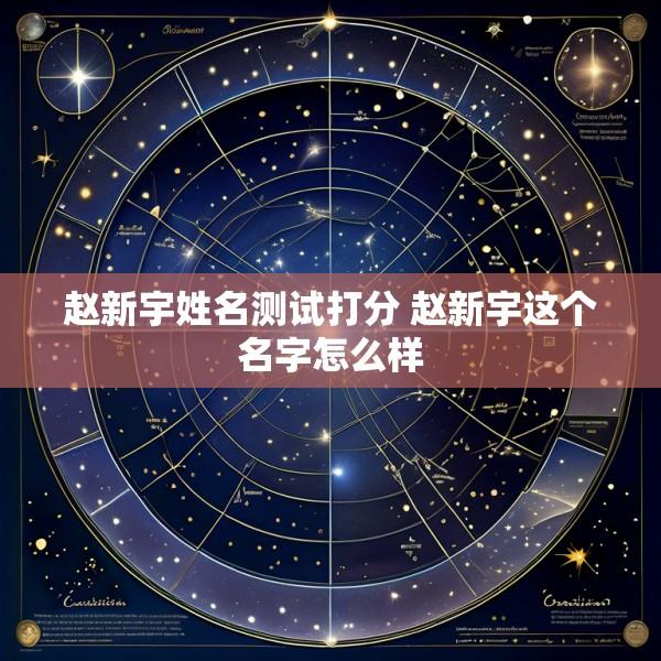 赵新宇姓名测试打分 赵新宇这个名字怎么样