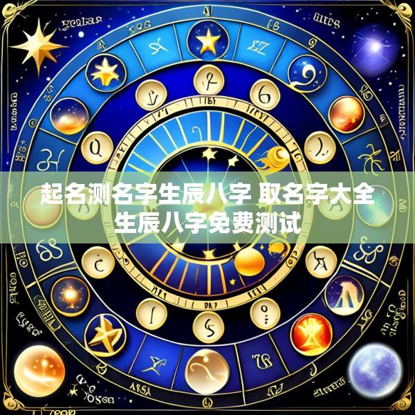起名测名字生辰八字 取名字大全生辰八字免费测试