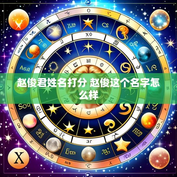 赵俊君姓名打分 赵俊这个名字怎么样