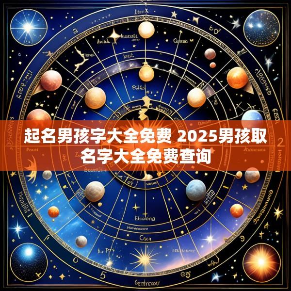 起名男孩字大全免费 2025男孩取名字大全免费查询