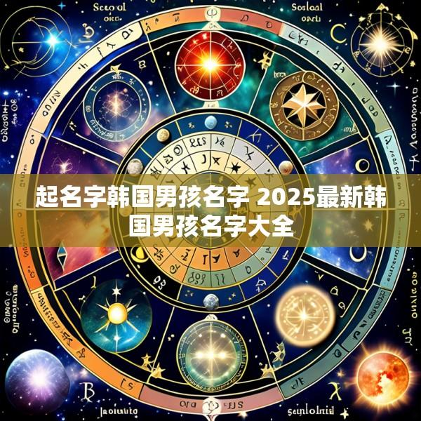 起名字韩国男孩名字 2025最新韩国男孩名字大全