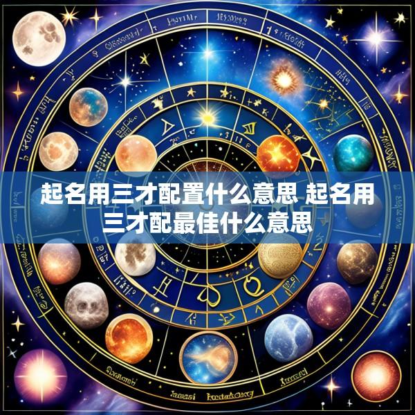 起名用三才配置什么意思 起名用三才配最佳什么意思
